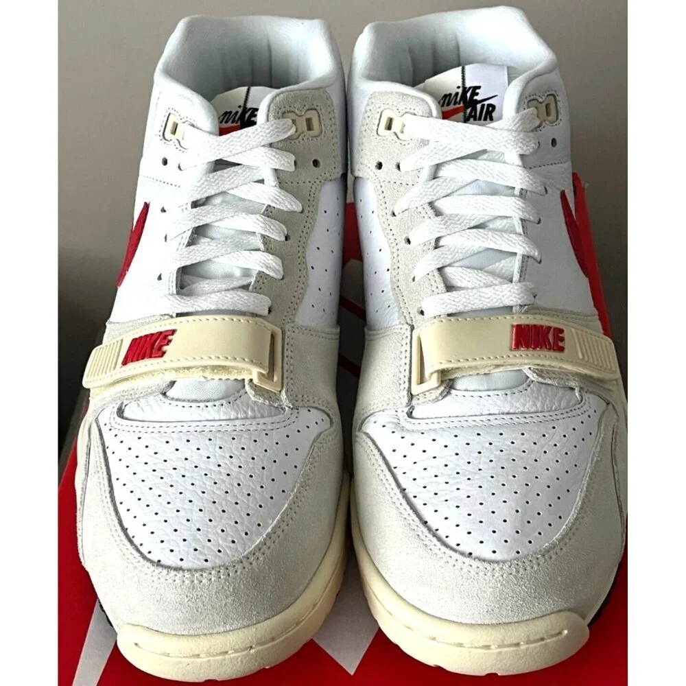 Nike Men's Air Trainer 1 Mid Leather Shoes White Black University Red Sizes NIB